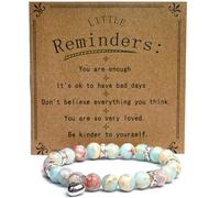 YUEBAYUE Healing Crystal Anxiety Bracelets for Women Blue Bead Bracelets Birthday Crystal Gifts for Women Her Ladies Meditation