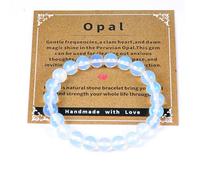 YUEBAYUE Opalite Healing Crystal Bracelets,Anxiety Beaded Gemstone Bracelets for Women,Birthday Valentines Christmas Gifts for Women