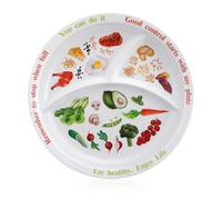 Yuecda 10inches Portion Control Plate for Balanced Eating -Healthy Nutrition Plate for Adults and Teens - Melamine Dividers, Perfect for Balanced Eating and Diet Management (1 Pieces)