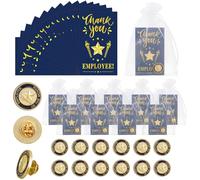 Yuecda 12 Sets Employee Appreciation Gifts Bulk 12 Employee of The Month You Make A Difference Lapel Pin 12 Cards 12 Bags Thank You Recognition Gifts for Employees Volunteer (12)