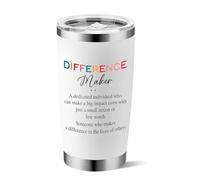 Yuecda Difference Maker Tumbler, 20 Oz Stainless Steel - Motivational, Office, Work Gifts for Women - Anniversary, Christmas, Birthday, Thank You Gifts for Boss, Leader, Employee, Coworker, Teacher