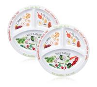 Yuecda Portion Control Plate for Balanced Eating -Healthy Nutrition Plate for Adults and Teens - Melamine Dividers, Perfect for Balanced Eating and Diet Management (2 Pieces)
