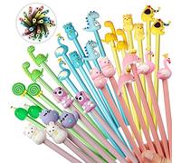 yuechen 30 Cartoon Pencils for Children,Funky Pencils with Toppers,Triangle Cute Animal Pencil,Party Favours Bags Fillers for Kids Birthday Gift For Boy Girl