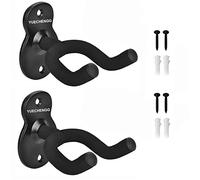 Yuechenggui 2 Pack Guitar Holder Wall Mount Guitar Hanger, Guitar Wall Mount Display Bracket Hooks for Electric Guitar, Classical Acoustic Guitar, Bass Ukulele Mandolin Banjo, Black