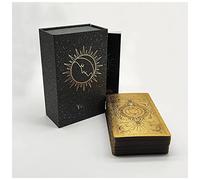 Yuechuxiao Original Tarot Cards Deck with Guidebook, 78 PVC Waterproof Anti-Wrinkle Gold Foil Tarot Cards Sets for Beginners to Advanced, Russian Version