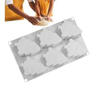 Yuecjian Christmas Tree Silicone Mold - 6-Cavity Kitchen Silicone Baking Supplies,Cake Moulds - for Cupcake Topper Mousse Pastry Chocolate Cookie Candy Fondant Kitchen Candle Epoxy Resin