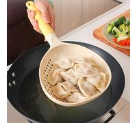 Yuecjian Kitchen Spoons for Cooking - Large with Holes Silicone Handle,Perforated Soup Spoons Kitchen Utensils | for Home Restaurant Apartment Serving Noodle Pasta Dumplings Fruit Vegetable