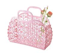 Yuecjian Pla-stic Jelly Bags Bright Jelly Bags Reusable Gi-ft Basket Jelly Basket Tote Jelly Basket Bag Jelly Bag For Kids Pla-stic Jelly Bag With Handle Girls Beach Bag Jelly Tote Bag