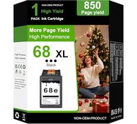 YUECOLOUR 68XL Black Ink Cartridges High Yield Black 1 Pack Replacement for HP Printers Envy 6555e 6100e 6500e Series 68e Compatible with 6155e 6555e 6152e 6552e 6558e 6165e