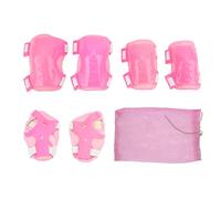 Yuecoom 6Pcs / Set Kids Protective Gear Set, Roller Skating Protective Gear Adjustable Knee Elbow Palm Guards for 6-18 Years Old (Pink)