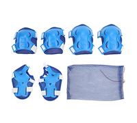 Yuecoom 6Pcs / Set Kids Protective Gear Set, Roller Skating Protective Gear Adjustable Knee Elbow Palm Guards for 6-18 Years Old (Blue)