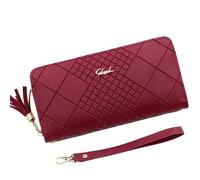 YUEcthynous Large Purse, Women's Soft Synthetic Leather Purse, Small and in Purse in Very Beautiful Colours with Many Compartments (Big Red)