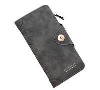YUEcthynous Large Purse, Women's Soft Synthetic Leather Wallet, Small and in Purse in Very Beautiful Colours with Many Compartments (Grey), gray, M, Retro