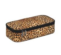 YUEcthynous Leopard Pencil Box, Large Capacity, Large Pencil Bag with Double Zip, Portable Pencil Bag for School and Office Supplies, Cosmetics, Recording Bag (Leopard)