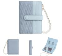 YUEcthynous Women's Purse, Women's Small Leather RFID Protection Credit Card Holder for Women, Purse with Zip with Multiple Card Slots for Coins, Cash, Mini Purse (Blue)