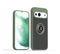 YUECXIN Case for Google Pixel 9 / Google Pixel 9 Pro Cover with 360° Spin Ring Kickstand, Ultra Thin Translucent Matte Hard PC Back & Soft TPU Bumper Shockproof Silicone Case, Army Green