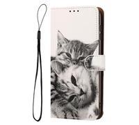 YUECXIN Case for Honor Magic 7 Lite 5G/Magic7 Lite, Cute Kitten Cat Pattern PU Leathe Wallet Stand Flip Folio Cover, with Card Slots/Kickstand/Magnetic Close Shockproof Case. A3