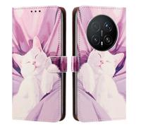 YUECXIN Case for Honor Magic 8 Pro/Magic8 Pro, Cute Kitten Cat Pattern PU Leathe Wallet Stand Flip Folio Cover, with Card Slots/Kickstand/Magnetic Close Shockproof Case. A1