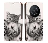 YUECXIN Case for Honor Magic 8 Pro/Magic8 Pro, Cute Kitten Cat Pattern PU Leathe Wallet Stand Flip Folio Cover, with Card Slots/Kickstand/Magnetic Close Shockproof Case. A3