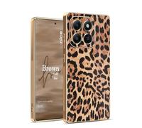 YUECXIN Case for Honor X6c 4G, Grace Fashion Cheetah Leopard Print Case for Girls Woman, Support Wireless Charging, Ultra Thin Shockproof Soft TPU Cover. Leopard