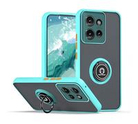 YUECXIN Case for Motorola Edge 50 Neo/Edge 60 Neo/ThinkPhone 25 Cover with 360° Spin Ring Kickstand, Ultra Thin Translucent Matte Hard PC Back ＆ Soft TPU Bumper Shockproof Silicone Case, Sky Blue