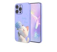 YUECXIN Case for OPPO A6X 4G / 5G, Ultra thin Liquid Silicone Silky Soft Touch Cute Pattern Girls Cover, with Microfiber Lining Shockproof TPU Bumper Case. Cat