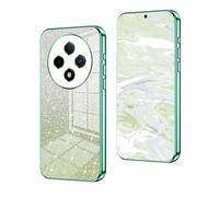 YUECXIN Case for Oppo Reno 12F 4G/Oppo Reno 12 FS 5G (Reno12 F 5G), Gradient Bling Shiny Cardstock Sparkle Design Soft TPU Silicone Cover, Ultra Thin Premium Shockproof Plating Edge Case, Green