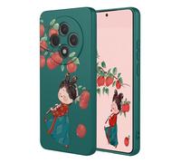 YUECXIN Case for Oppo Reno 12F 4G/Oppo Reno 12 FS 5G (Reno12 F 5G), Ultra thin Liquid Silicone Silky Soft Touch Cute Pattern Girls Cover, with Microfiber Lining Shockproof TPU Bumper Case. Apple