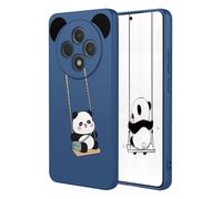 YUECXIN Case for Oppo Reno 12F 4G/Oppo Reno 12 FS 5G (Reno12 F 5G), Ultra thin Liquid Silicone Silky Soft Touch Cute Pattern Girls Cover, with Microfiber Lining Shockproof TPU Bumper Case. Panda