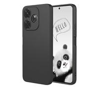 YUECXIN Case for Realme GT 6 5G / Realme GT 6T, Ultra thin Liquid Silicone Silky Soft Touch Cover, with Microfiber Lining Shockproof TPU Bumper Rubber Girls Women Case. Black