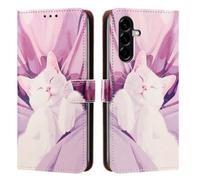 YUECXIN Case for Samsung Galaxy A37 5G/Samsung A36 5G, Cute Kitten Cat Pattern PU Leathe Wallet Stand Flip Folio Cover, with Card Slots/Kickstand/Magnetic Close Shockproof Case. A1