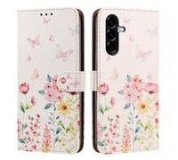 YUECXIN Case for Samsung Galaxy A37 5G/Samsung A36 5G, Elegant Flowers Pattern PU Leathe Wallet Stand Flip Folio Cover, with Card Slots/Kickstand/Magnetic Close Shockproof Case. A9