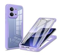 YUECXIN Case for Xiaomi Redmi 15C 5G/15C 4G/Poco C85, Rugged 360° Full Body Protective Dustproof Shockproof Bumper Case, Built-in Screen Protector and Clear Back Designed Cover, Purple
