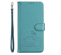 YUECXIN Flip Case for Realme 16 Pro 5G, Lovely Cats Wallet with Card Slots, Premium Magnetic PU Leather Shockproof Cover with Stand & Anti-Theft RFID, Dark Green