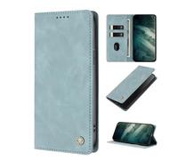 YUECXIN Leathe Case for Nothing Phone (4b), Retro PU Leather Wallet Stand Flip Folio Shockproof Cover with Card Slots, Kickstand, Magnetic Close, RFID Blocking. Light Blue