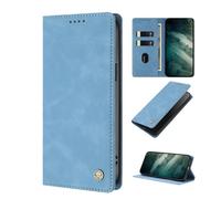 YUECXIN Leathe Case for Nothing Phone (4b), Retro PU Leather Wallet Stand Flip Folio Shockproof Cover with Card Slots, Kickstand, Magnetic Close, RFID Blocking. Sky Blue