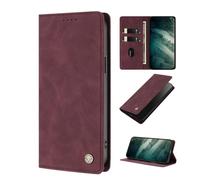 YUECXIN Leathe Case for Nothing Phone (4b), Retro PU Leather Wallet Stand Flip Folio Shockproof Cover with Card Slots, Kickstand, Magnetic Close, RFID Blocking. Wine re