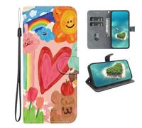YUECXIN Leathe Case for Samsung Galaxy A17/Samsung A26 5G, Cartoon Heart Pattern PU Wallet Flip Folio Shockproof Cover, with Card Slots/Kickstand/Magnetic Close Women Case. SJ-48