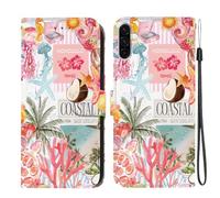 YUECXIN Leathe Case for Samsung Galaxy A17/Samsung A26 5G, Flowers Pattern PU Wallet Stand Flip Folio Shockproof Cover, with Card Slots/Kickstand/Magnetic Close Women Case. SJ-44