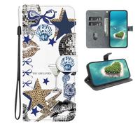 YUECXIN Leathe Case for Samsung Galaxy A17/Samsung A26 5G, Leopard Print Stars Pattern PU Wallet Flip Folio Shockproof Cover, with Card Slots/Kickstand/Magnetic Close Women Case. SJ-50