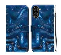 YUECXIN Leathe Case for Xiaomi Redmi A5 4G, Blue Ocean Pattern PU Wallet Stand Flip Folio Shockproof Cover, with Card Slots/Kickstand/Magnetic Close Women Case. SJ-43