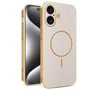YUECXIN Magnetic Case for HONOR 600 5G, Wireless Charging Compatible, Ultra-thin Soft Electroplated TPU Bumper with Leather Back Shockproof Cover, Khaki