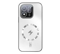 YUECXIN Magnetic Case for HONOR 600 Smart 5G, Matte Frosted Shockproof Cover with Built-in HD Lens Protector, Strong Grip for Car Mount, Anti-Scratch, White