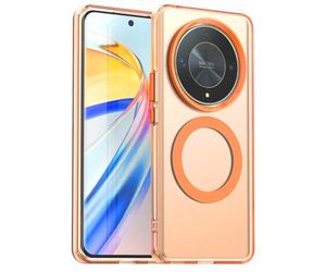 YUECXIN Magnetic Case for Honor Magic6 Lite 5G/Magic 6 Lite Compatible with Magsafe, Support Wireless Charging, Slim Translucent Matte Cover, Soft Shockproof TPU Silicone Case. Orange