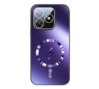 YUECXIN Magnetic Case for Honor X5c Plus, Matte Frosted Shockproof Cover with Built-in HD Lens Protector, Strong Grip for Car Mount, Anti-Scratch, Purple