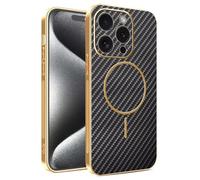 YUECXIN Magnetic Case for Honor X6d 5G Compatible with Magsafe, Military Grade Sturdy Durable Carbon Fiber Texture Slim Case, Non-Slip Shockproof TPU Cover. Black