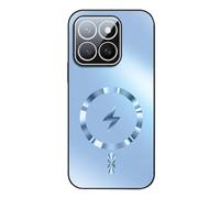 YUECXIN Magnetic Case for HONOR X8c, Matte Frosted Shockproof Cover with Built-in HD Lens Protector, Strong Grip for Car Mount, Anti-Scratch, Blue