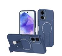 YUECXIN Magnetic Case for Motorola Edge 50 Fusion, Support MagSafe Wireless Charging Hidden Kickstand Cover, Soft TPU Silicone + Hard PC 360° Military Shockproof Cover. Blue