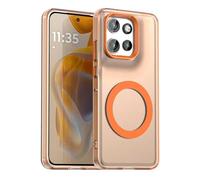 YUECXIN Magnetic Case for Motorola Edge 50 Neo/Edge 60 Neo/ThinkPhone 25 Compatible with Magsafe, Support Wireless Charging, Slim Translucent Matte Cover, Soft Shockproof TPU Silicone Case. Orange
