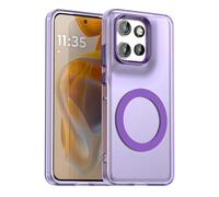 YUECXIN Magnetic Case for Motorola Edge 50 Neo/Edge 60 Neo/ThinkPhone 25 Compatible with Magsafe, Support Wireless Charging, Slim Translucent Matte Cover, Soft Shockproof TPU Silicone Case. Purple